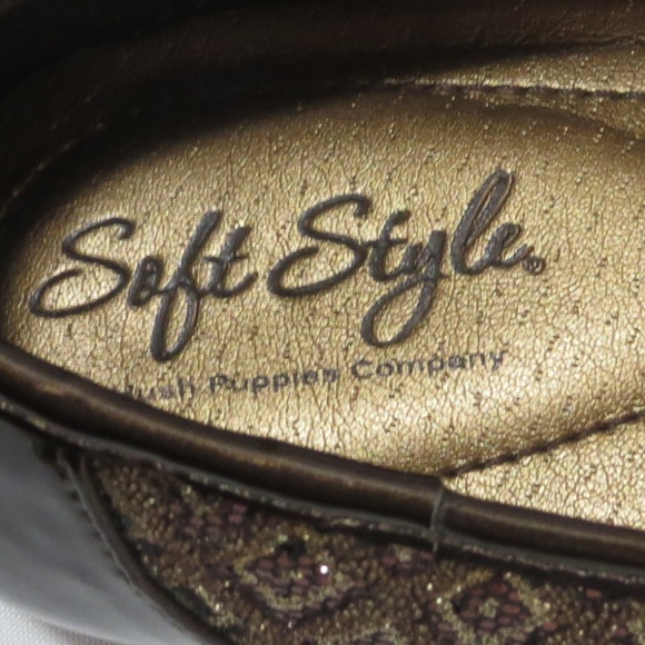 Soft Style a Hush Puppies Glittery Brown Flats - Picture 6 of 16